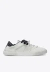 Miu Miu Leather Low-top Sneakers With Logo In White