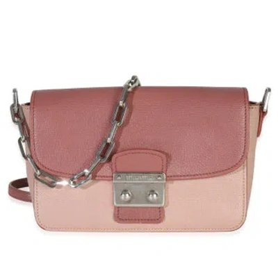 Pre-owned Miu Miu Leather Madras Medium In Pink