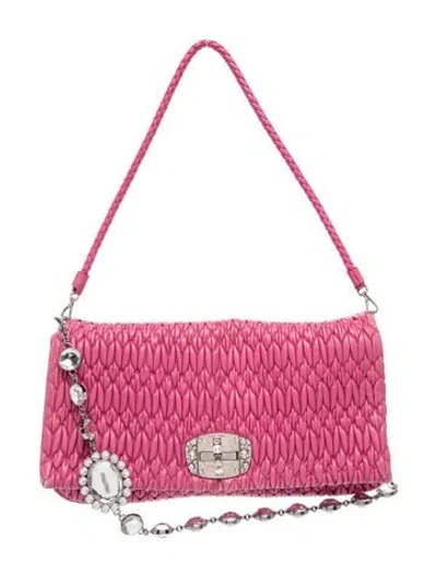 Pre-owned Miu Miu Leather Matelasse Vintage In Pink