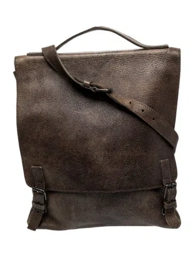 Pre-owned Miu Miu Leather Messenger Bag In Brown