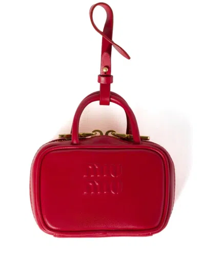 Miu Miu Leather Micro Bag In Red