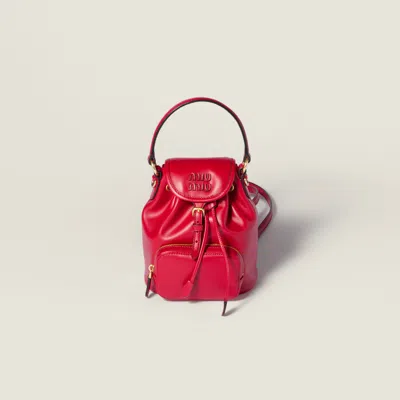 Miu Miu Leather Mini-backpack In Red