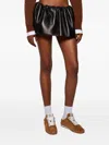 Miu Miu Leather Mini Skirt In Black