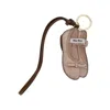 Miu Miu Leather Miu Ballet Key Holder Trick In Pink