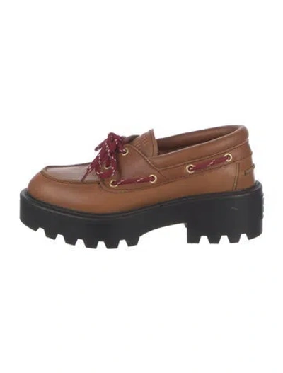 Pre-owned Miu Miu Leather Mules In Brown
