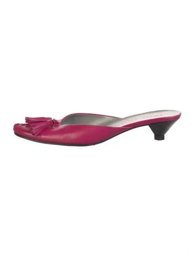 Pre-owned Miu Miu Leather Mules In Pink