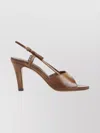 Miu Miu Leather Open Toe Sandals With Buckle Detail In Brown