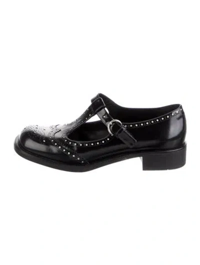 Pre-owned Miu Miu Leather Oxfords In Black
