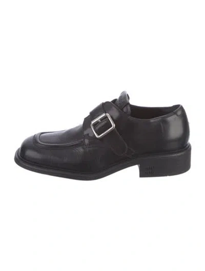 Pre-owned Miu Miu Leather Oxfords In Black