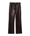 Miu Miu Leather Trousers In Brown