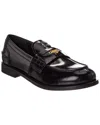 Miu Miu Leather Penny Loafer In Black