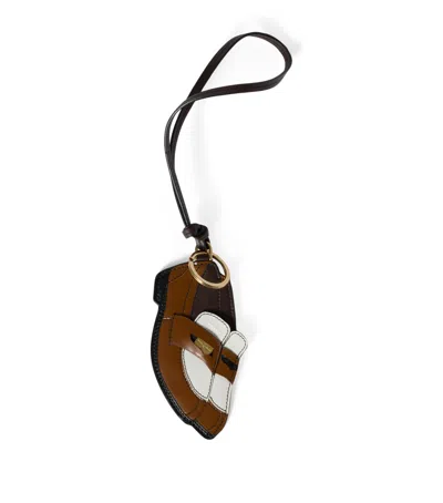 Miu Miu Women Multicolor Leather Keyring In Brown