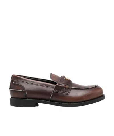 Miu Miu Leather Penny Loafers