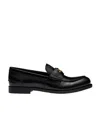 Miu Miu Black Leather Loafers In Black