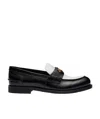 Miu Miu Black Leather Loafers In Black