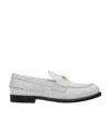 Miu Miu Patent Leather Penny Loafers In Gray