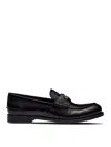 Miu Miu Black Leather Loafers In Negro