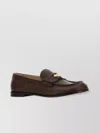 Miu Miu Leather Penny Strap Round Toe Loafers