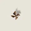 Miu Miu Leather Pinwheel Brooch In Cognac/white