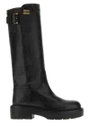 Miu Miu Leather Platform Boot In Black