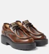 Miu Miu Lace-up Shoes Featuring Chunky Sole In Brown