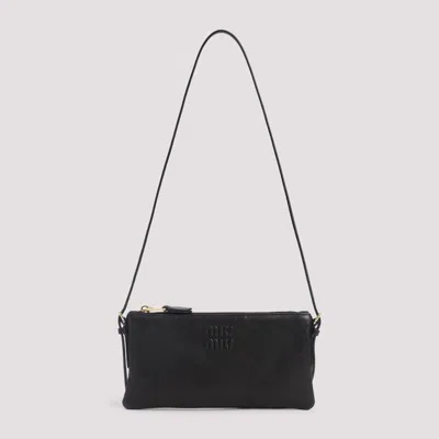 Miu Miu Leather Pouch In Black
