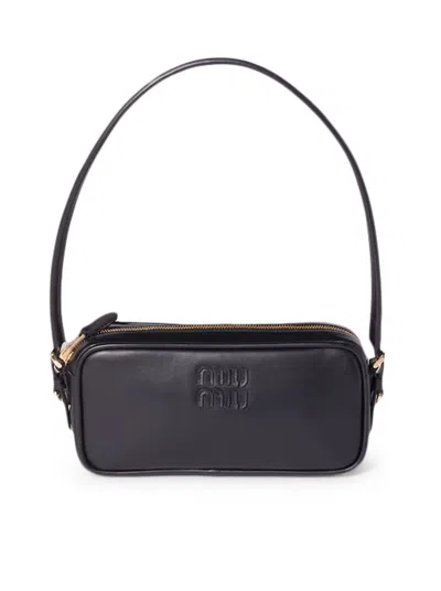 Miu Miu Leather Pouch In Black