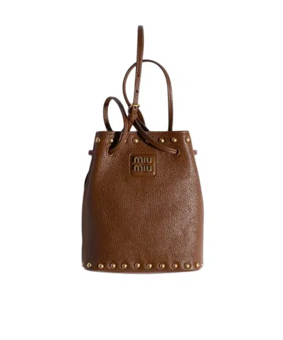 Miu Miu Leather Pouch In Black