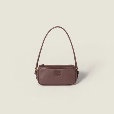 Miu Miu Leather Pouch In Brown