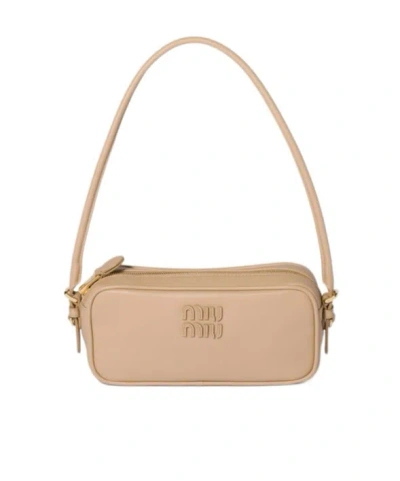 Miu Miu Leather Pouch In Red