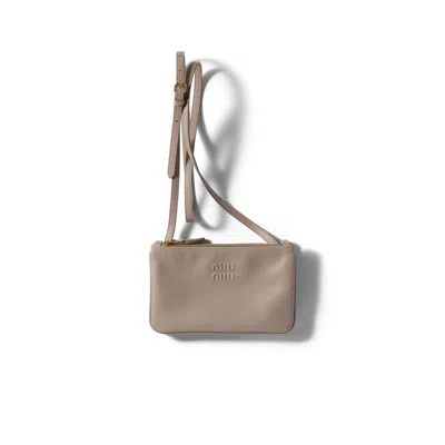 Miu Miu Leather Pouch In Red