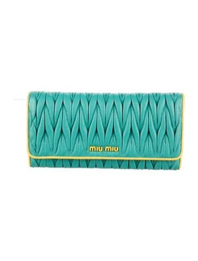 Pre-owned Miu Miu Leather Pouch W/ Tags In Multi