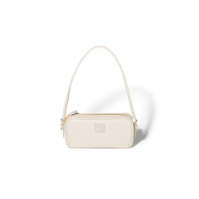 Miu Miu Leather Pouch In White