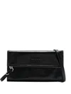 Miu Miu Leather Pouch With Shoulder Strap In Blue