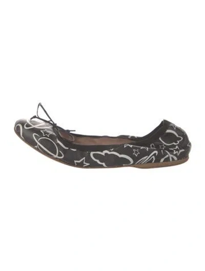 Pre-owned Miu Miu Leather Printed Ballet Flats In Multi