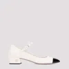 Miu Miu White And Black Goat Leather Pumps In Avorio Nero