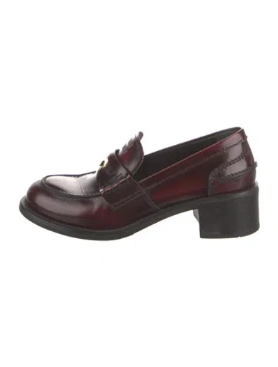 Pre-owned Miu Miu Leather Pumps In Burgundy