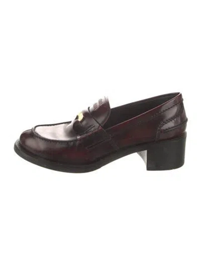 Pre-owned Miu Miu Leather Pumps In Burgundy
