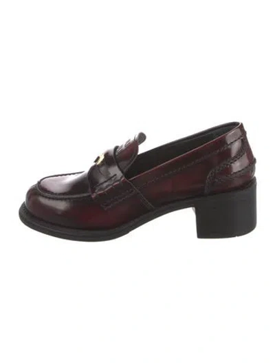 Pre-owned Miu Miu Leather Pumps In Burgundy