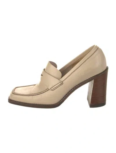 Pre-owned Miu Miu Leather Pumps In Neutral