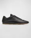 Miu Miu Leather Retro Runner Sneakers In Black