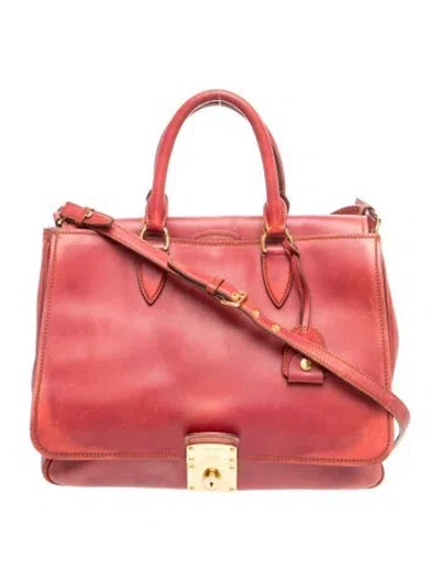 Pre-owned Miu Miu Leather Rosso Vitello Vintage Leather In Red