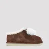 Miu Miu Leather Sabot In Brown