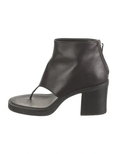 Pre-owned Miu Miu Leather Sandals In Black