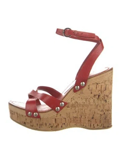 Pre-owned Miu Miu Leather Sandals In Brown