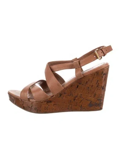 Pre-owned Miu Miu Leather Sandals In Brown