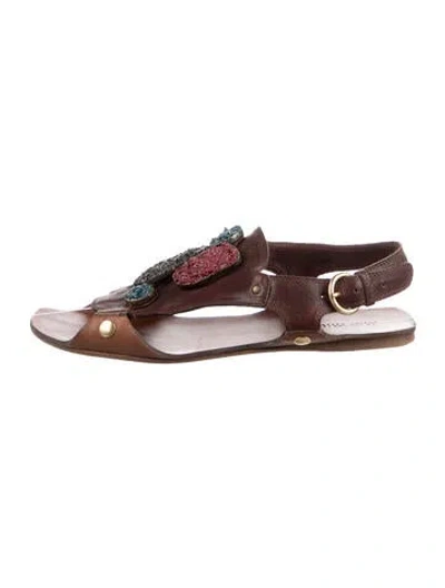 Pre-owned Miu Miu Leather Sandals In Multi