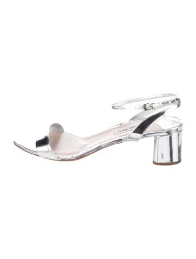 Pre-owned Miu Miu Leather Sandals In Silver