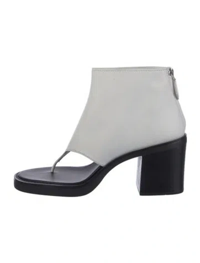 Pre-owned Miu Miu Leather Sandals In White
