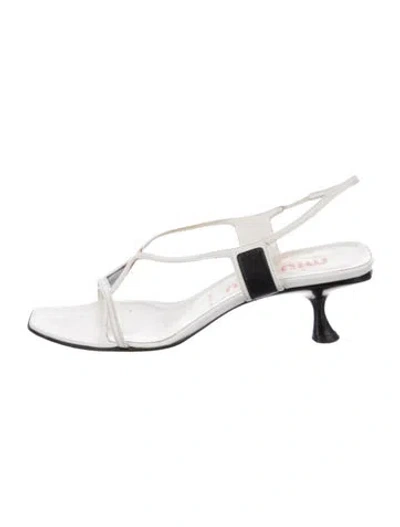 Pre-owned Miu Miu Leather Sandals In White